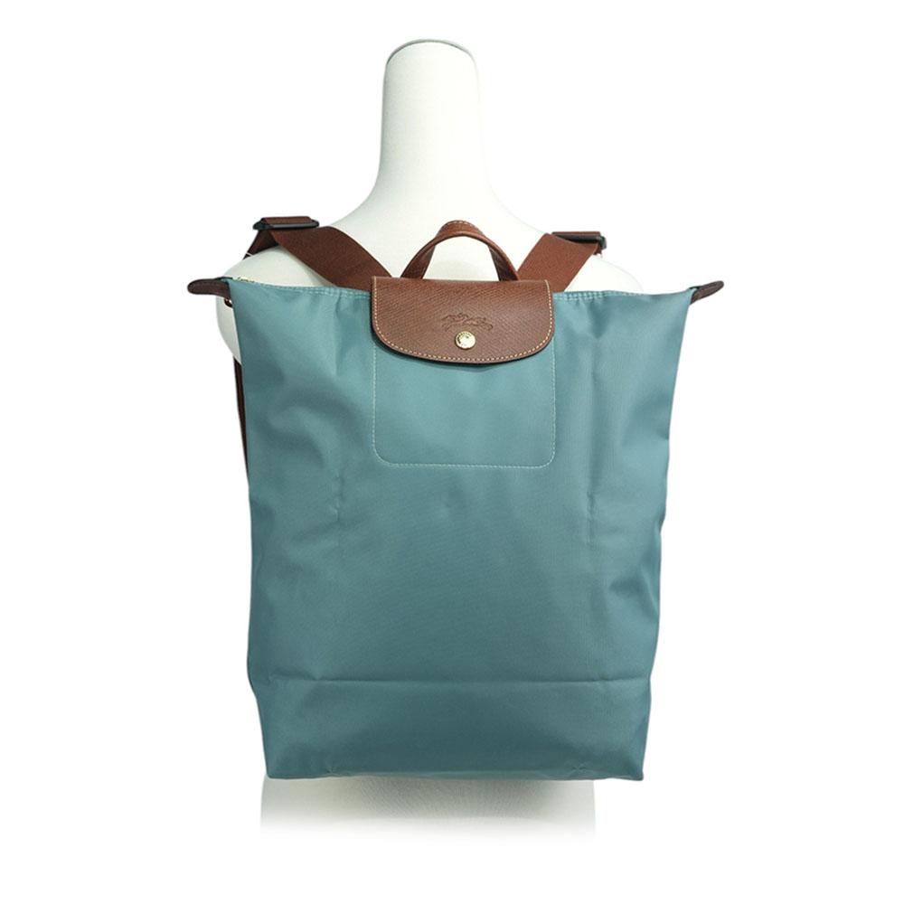 LONGCHAMP Le Pliage Original M 再生帆布中型折疊後背包/尤加利色, , large