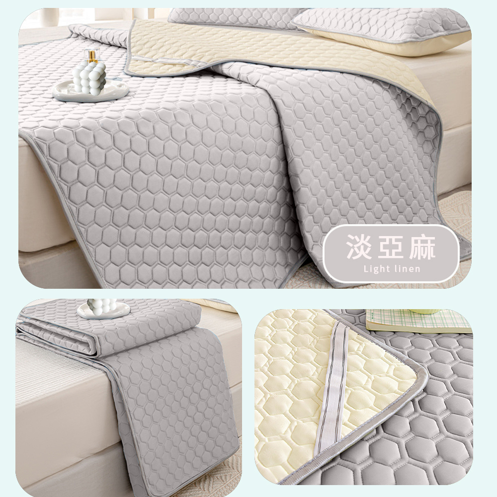 【寢室安居】石墨烯x極凍秒感涼墊 152*190cm 淡亞麻｜極速降溫 、親膚舒壓，夏日節能省電首選, , large