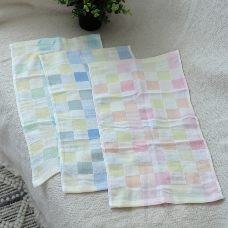 [Kaimei Cotton] 16-year-old random excellent pure cotton colorful double-layer gauze children's towel suitable for newborn face towel/baby towel, , large