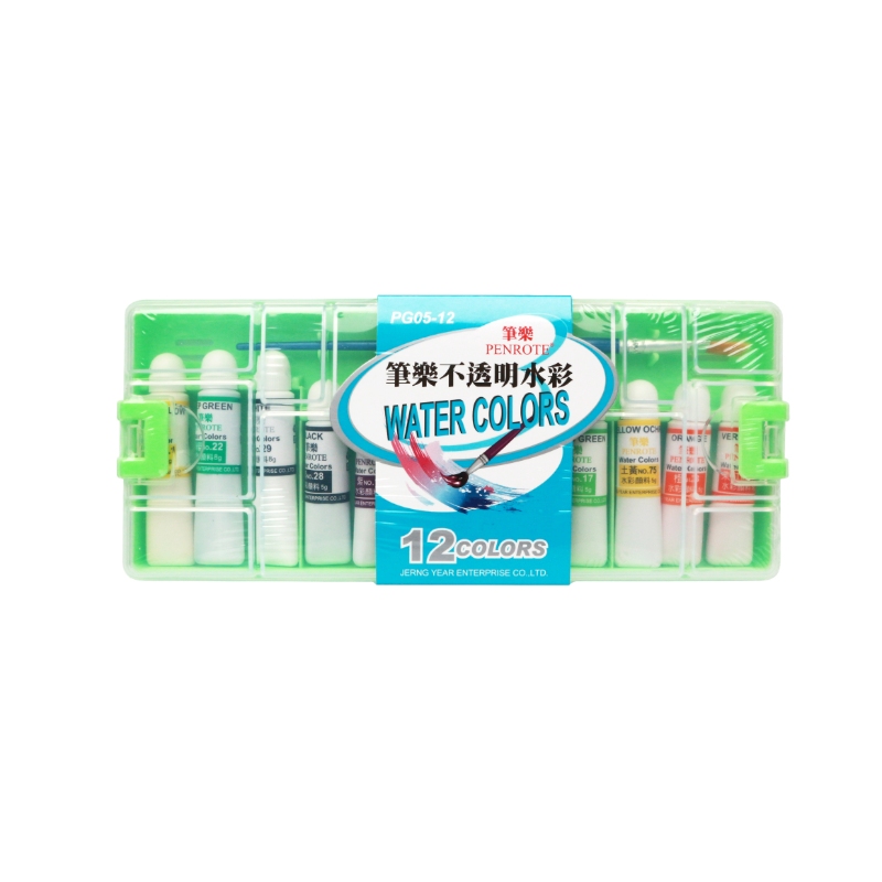 12-Color Opaque Watercolors &ndash; Green Case, , large