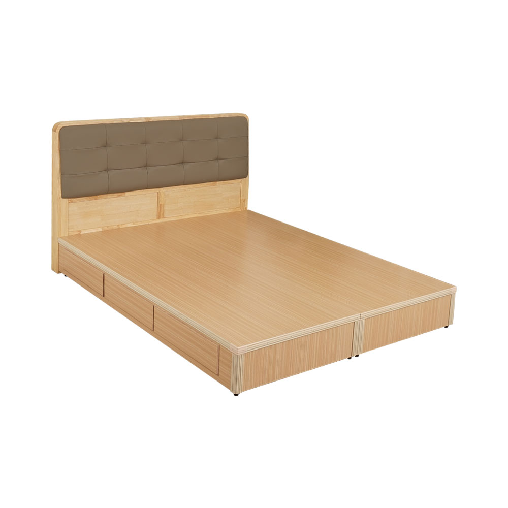 【Homelike】 喜家居雙人5尺六抽屜床組-原木色(2531), , large