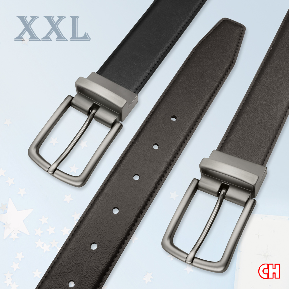 【CH-BELT 銓丞皮帶】加長休閒皮帶 XXL加大腰 針扣夾座 男皮帶腰帶(黑/咖XXL), , large