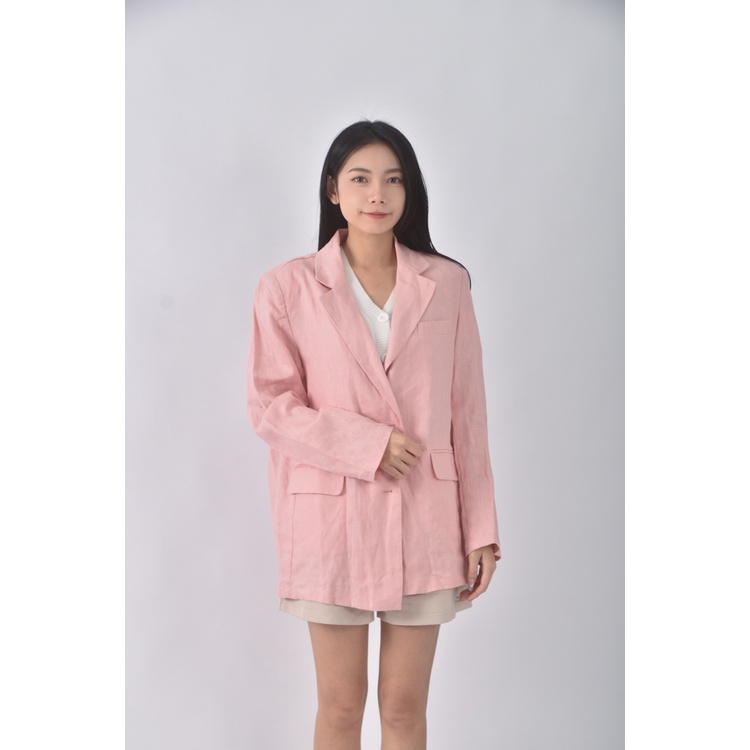 (XL) 排扣粉色外套二手衣, , large
