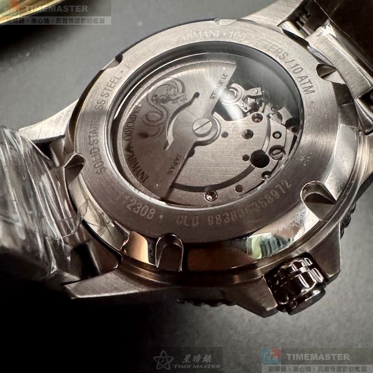 [星晴錶業]ARMANI手錶,42mm,AR00076黑色錶面銀錶殼銀色精鋼錶帶款, , large