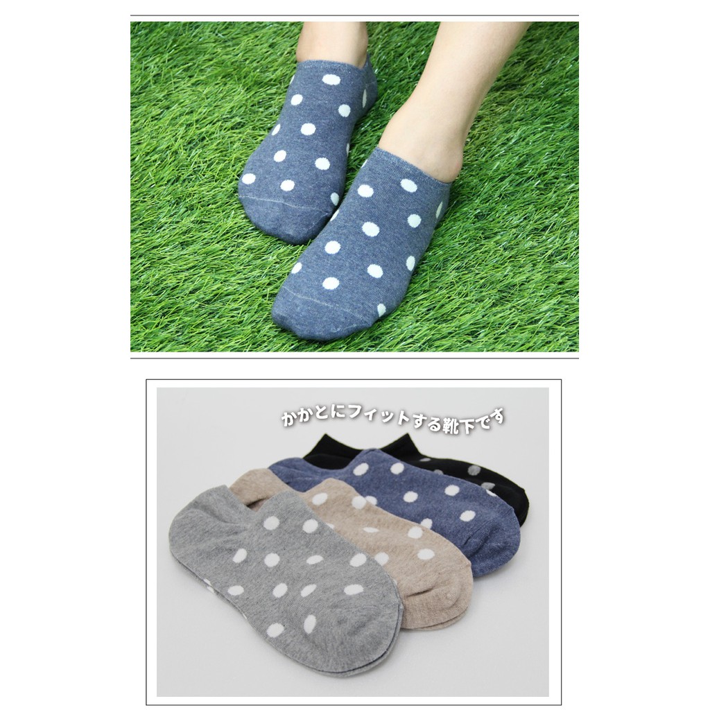 【D&G】圓點低口直角女襪<麻灰藍>D403 襪子 短襪 隱形襪, , large