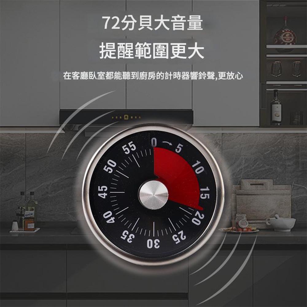 Kitchen Magnetic Timer (Black), , large