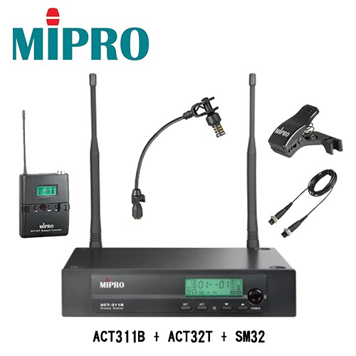 Mipro ACT-311B+(ACT32T)+SM32 薩克斯風無線麥克風組【敦煌樂器】, , large