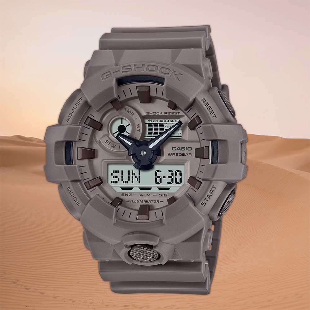 CASIO 卡西歐 G-SHOCK 大地色系手錶 GA-700NC-5A, , large