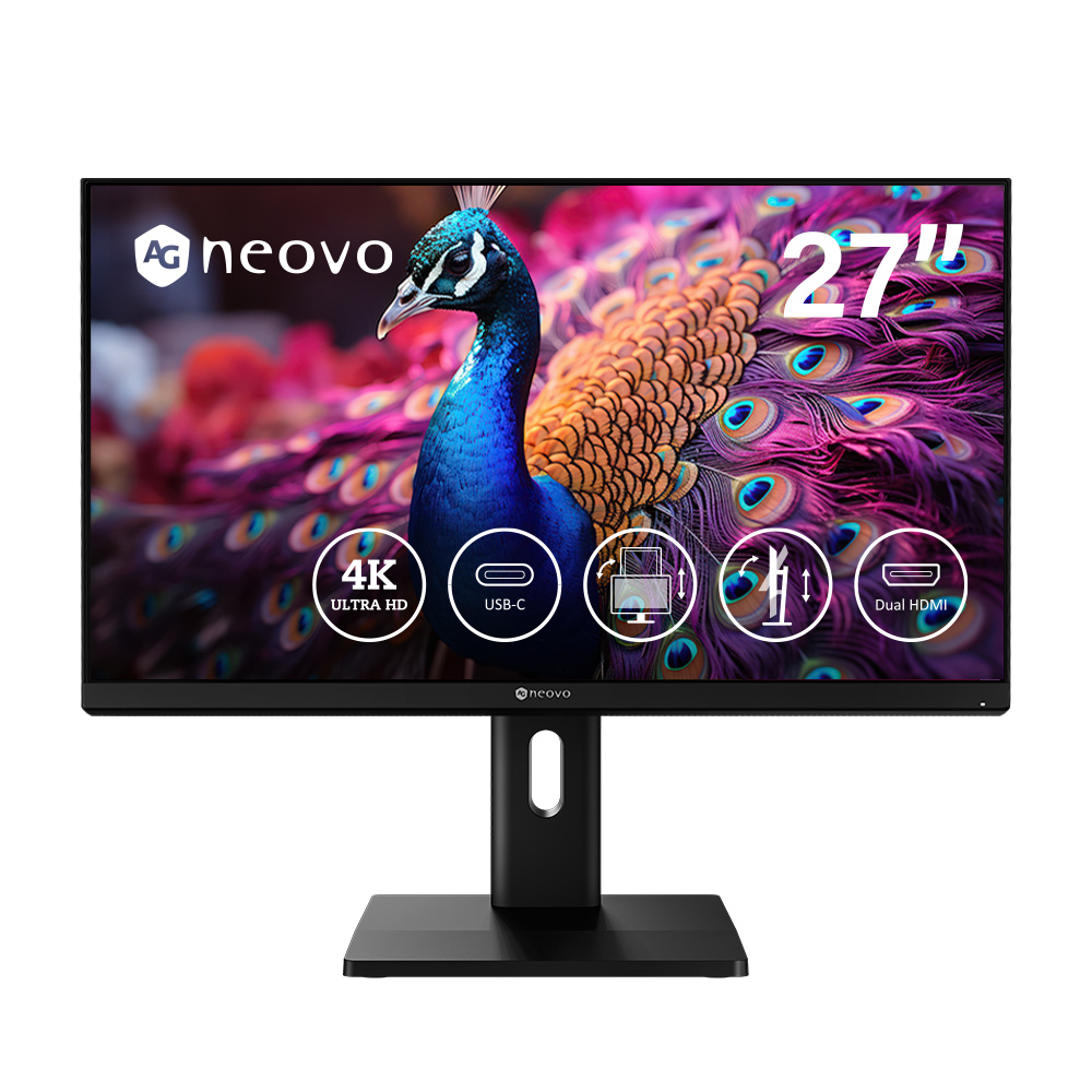 AG Neovo EM2751 27" 4K USB-C Graphic Height Adjustable Monitor, , large