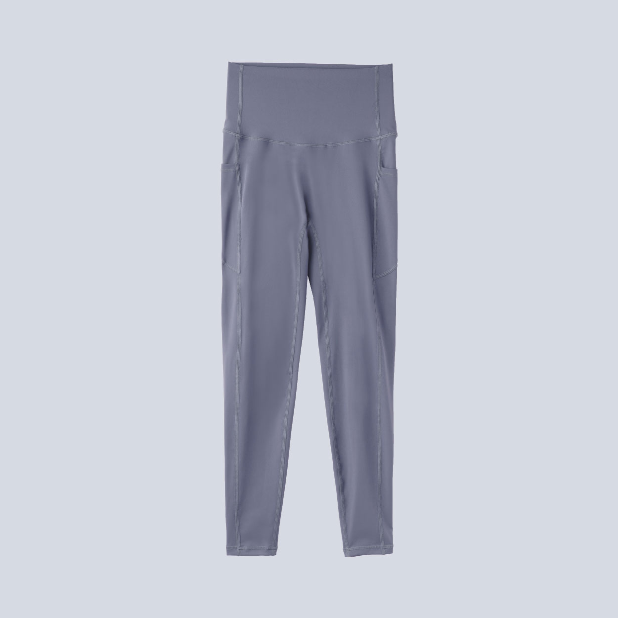 女側口袋高彈瑜珈褲AA-2321-20<藍灰色-XL>