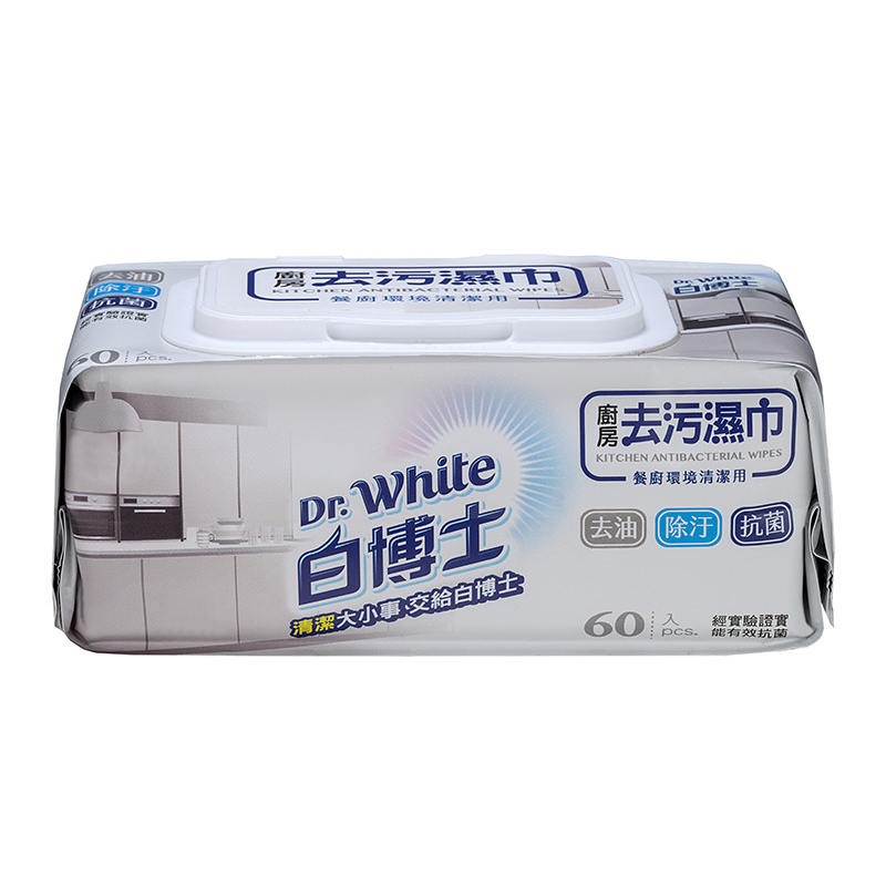 白博士廚房去污濕巾60入, , large