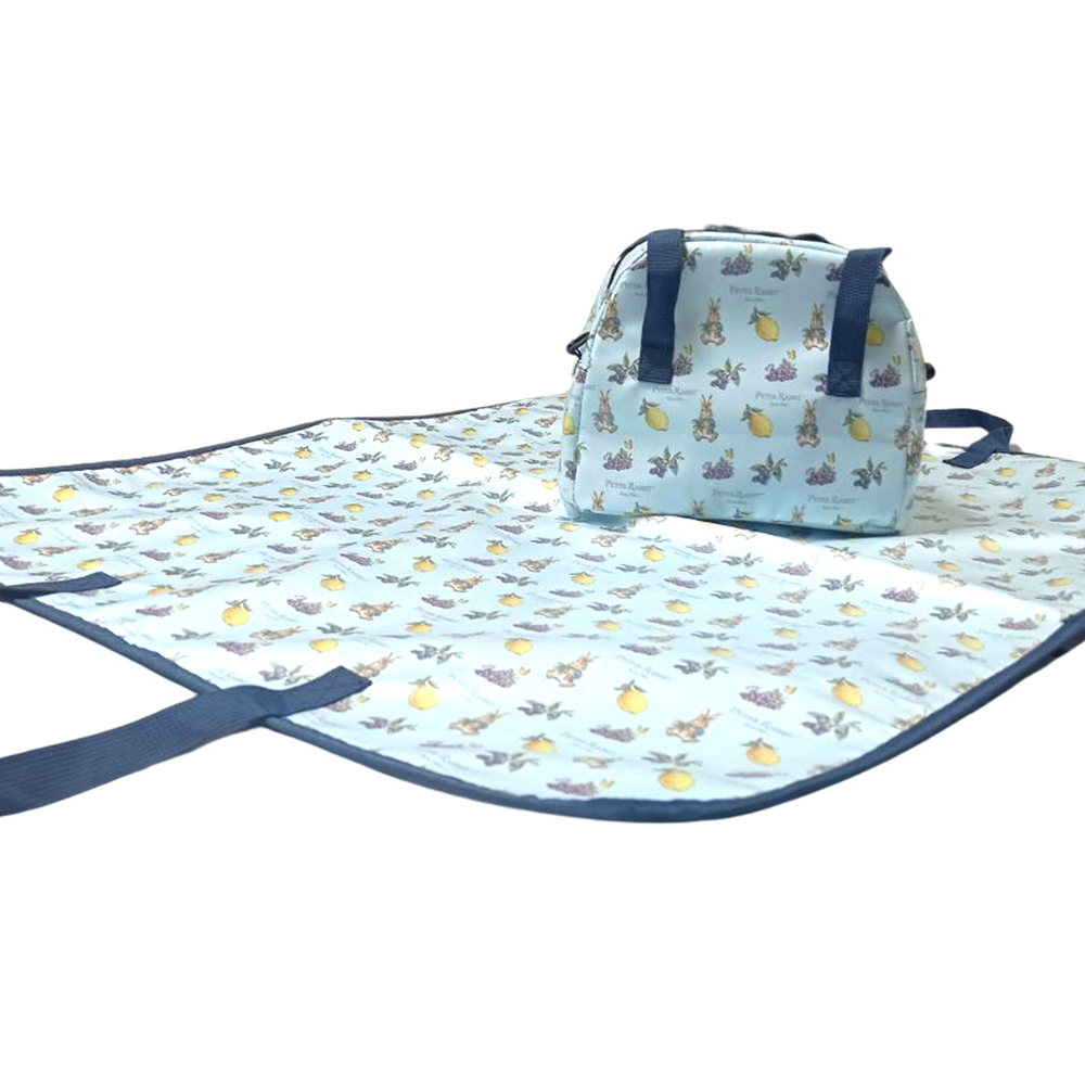 【世豐】比得兔野餐墊(袋) ★ 大容量設計，輕鬆收納各種物品 ★ 內層鋁箔材質，兼具保溫與保冷功能 ★ 防潑水，耐髒且易於清潔，可水洗處理髒汙+保溫保冷袋便當袋-春遊 野餐籃 防水便當袋 烤肉野餐, , large