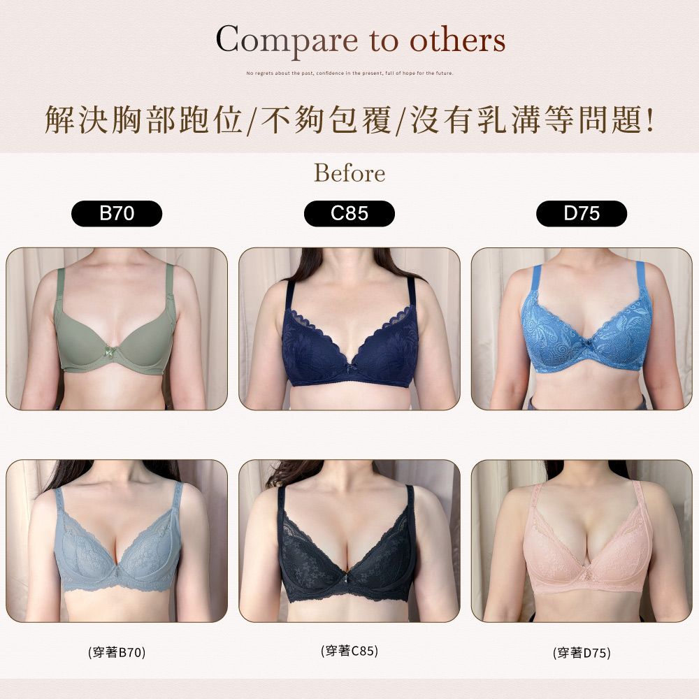 【Clany可蘭霓】 澎然升級 抑菌石墨烯軟鋼圈調整型BCD內衣｜低脊心.集中包副乳.蕾絲內衣 8071-63 質感黑, , large