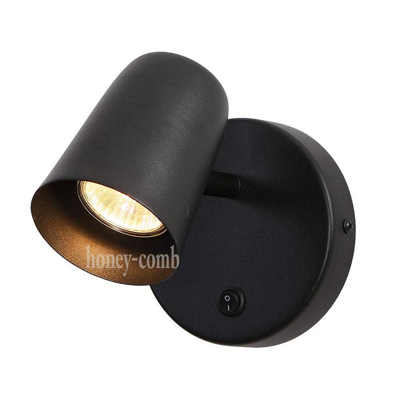 [Honey Comb]北歐風LED5W附開關可調整角度壁燈 黑色(KC2283), , large