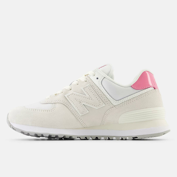 Kixpress-New Balance 女 休閒鞋 運動 經典 復古 B楦 NB 574 緩震 麂皮 海鹽 粉紅 [WL5742BA], , large