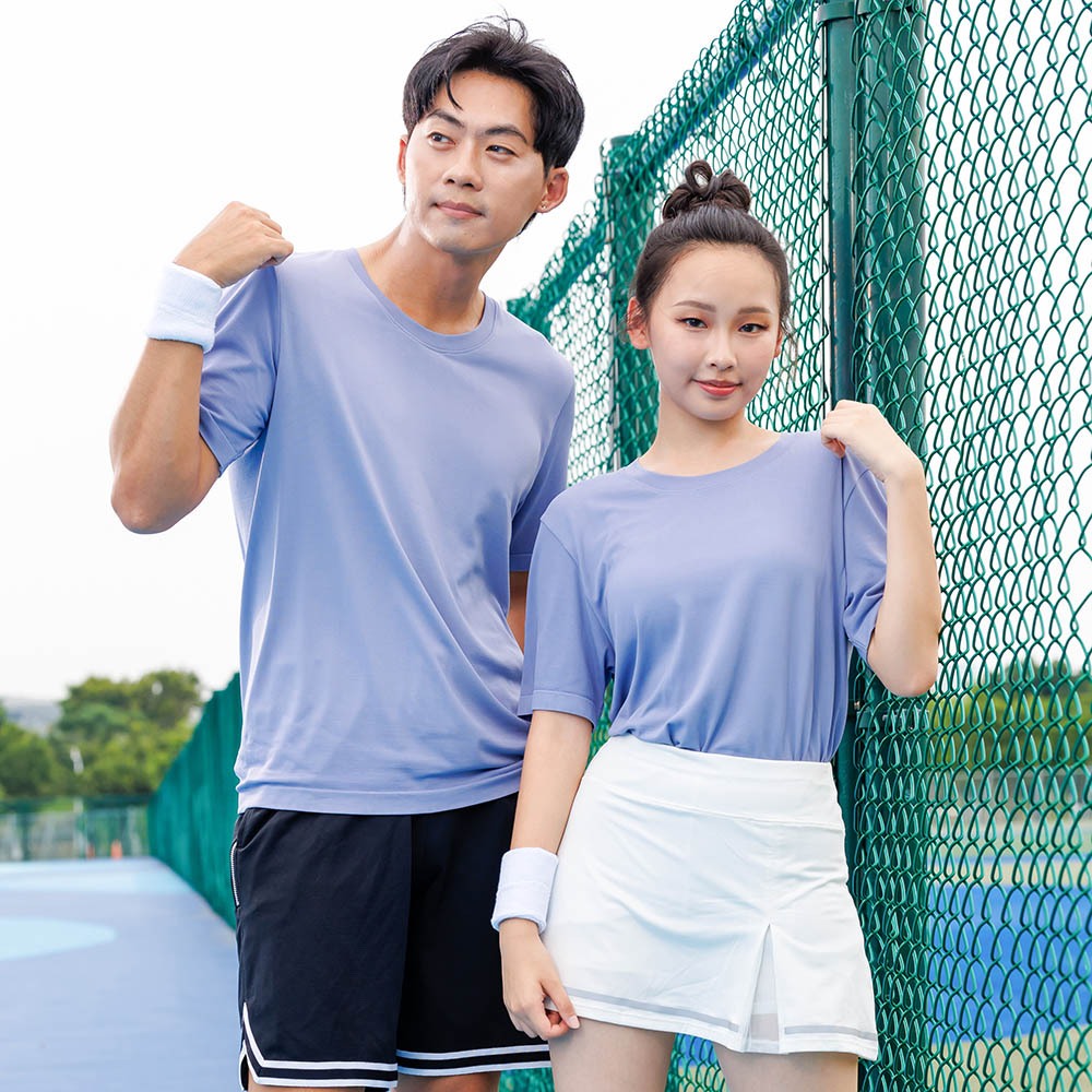 【Cheau Chi 】Cooling Performance T-Shirt - Cooling, Antibacterial, Odor Control, Moisture-Wicking, 微醺粉-V領, large