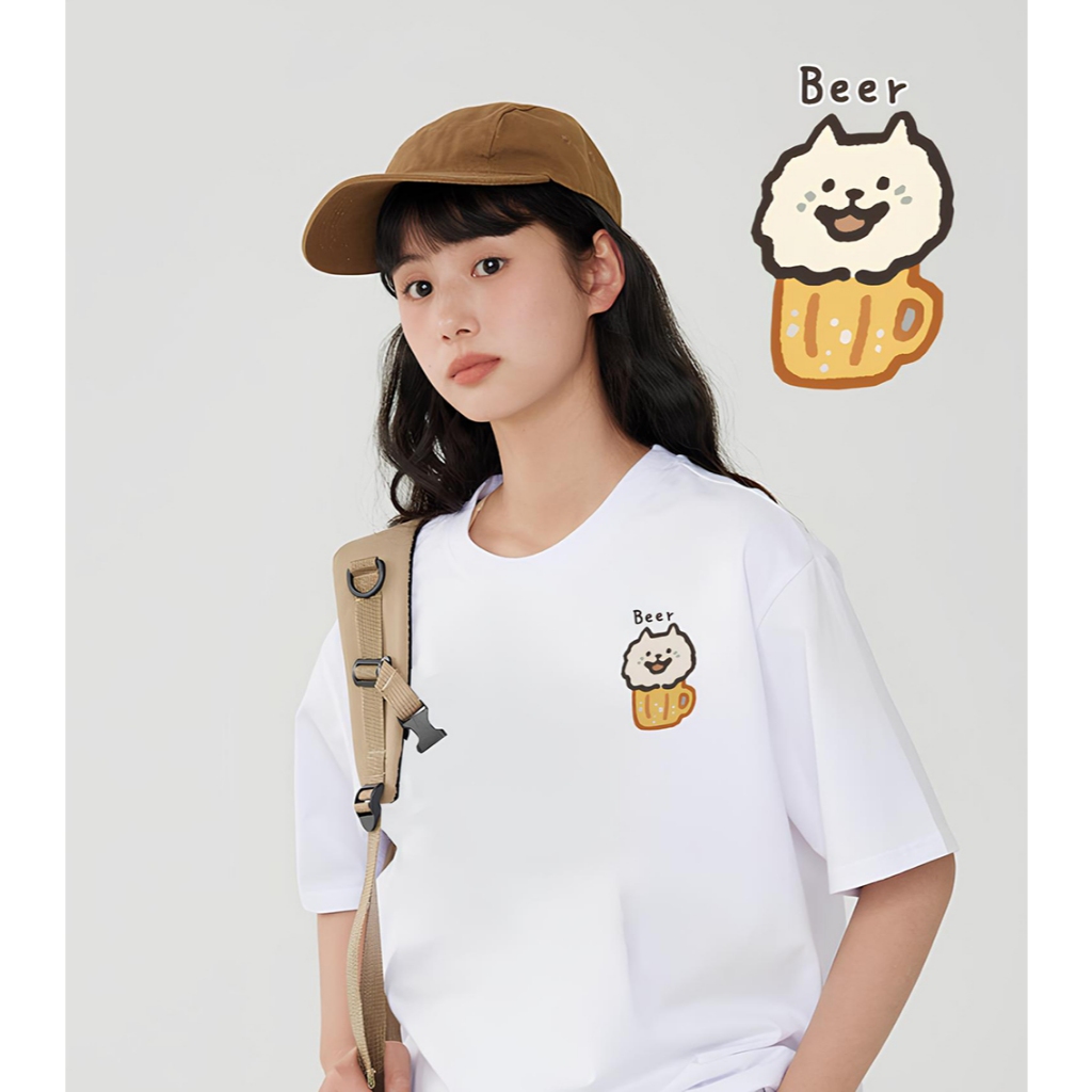 JZ TEE Samoyed - Beer Graphic Tee, , large