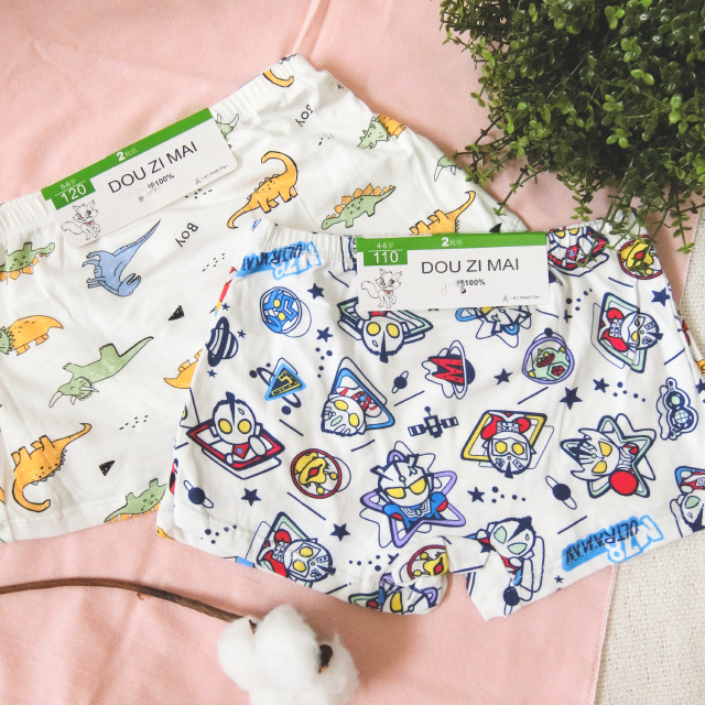 [Kaimei Cotton Industry] 6-piece set Random excellent quality stretch lycra cotton children's boxer briefs boys boxer briefs baby pure cotton briefs, , large