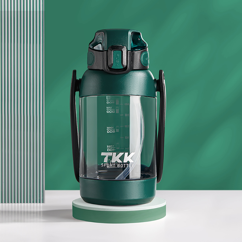 【TKK】美國進口Tritan 獵鷹 手提+背帶 直飲大容量 運動水壺1200ML(附背帶)-任選色, , large