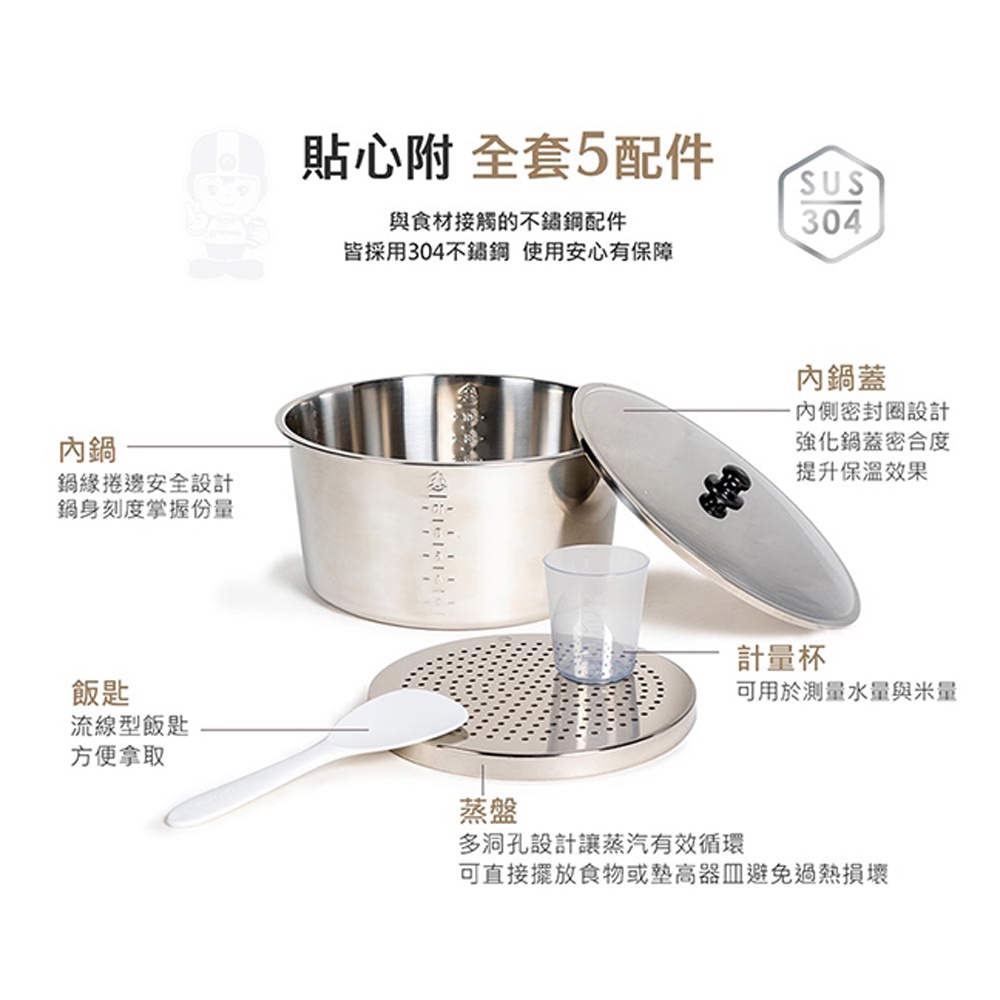 TATUNG 6-Cup Multi-Function Stainless Steel Electric Cooker TAC-06I-NIG, , large