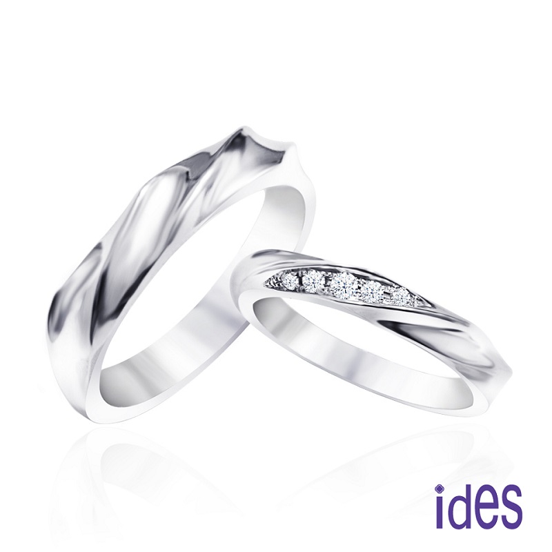 [ides愛蒂思] 情人禮 歐風精品設計系列14K金對戒情侶戒鑽石對戒/珍愛 (戒圍請於訂單備註)
