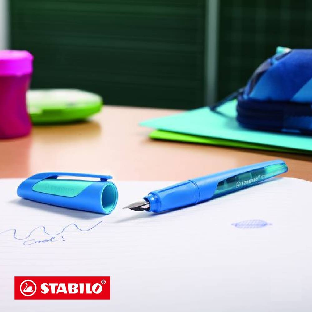 【德國天鵝STABILO】EASYbuddy 學習樂人體工學正姿鋼筆  通用歐規墨水 初學者可用亮紫/紫紅(STB-51560-5), , large