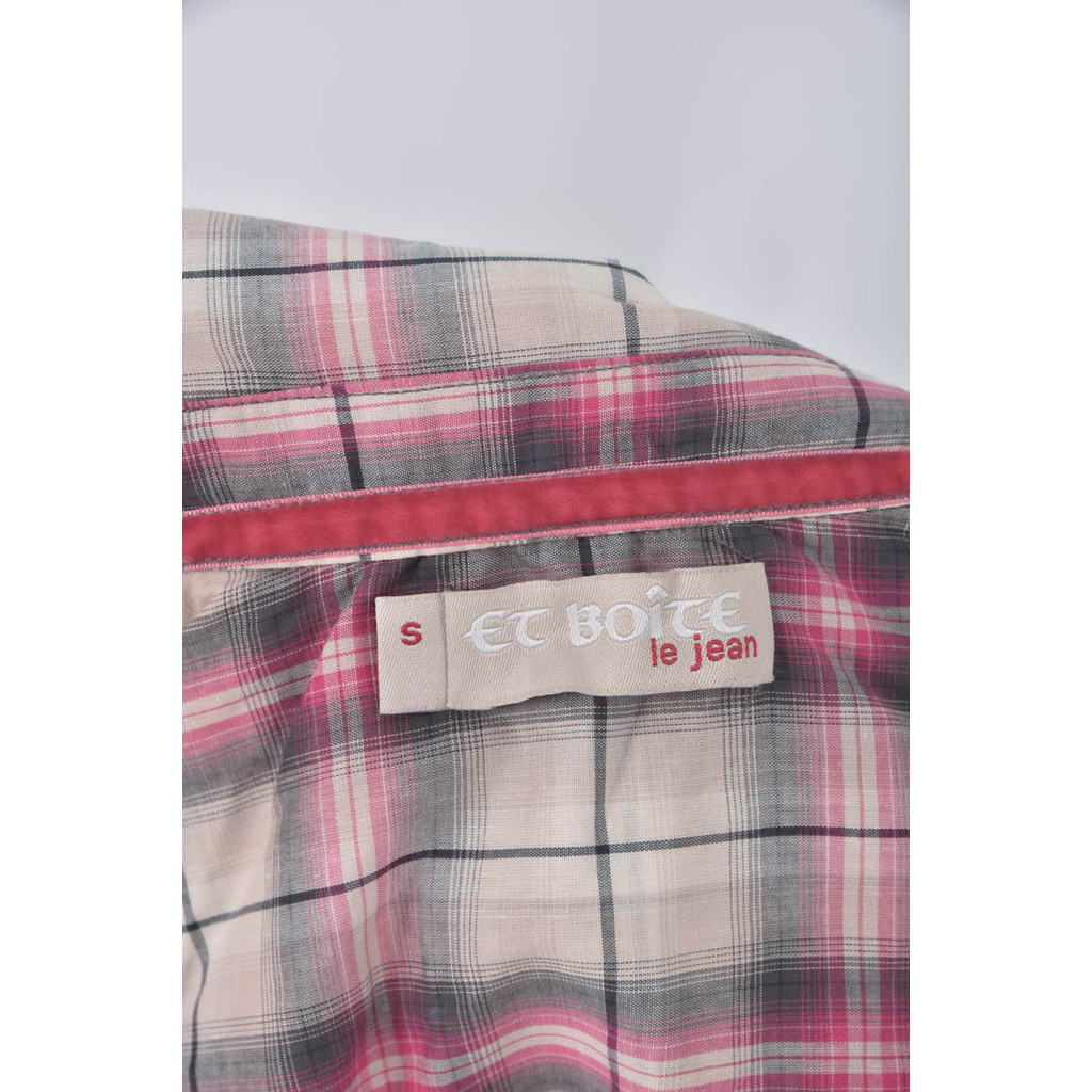 (M) et boite格紋紅色短袖上衣二手衣, , large