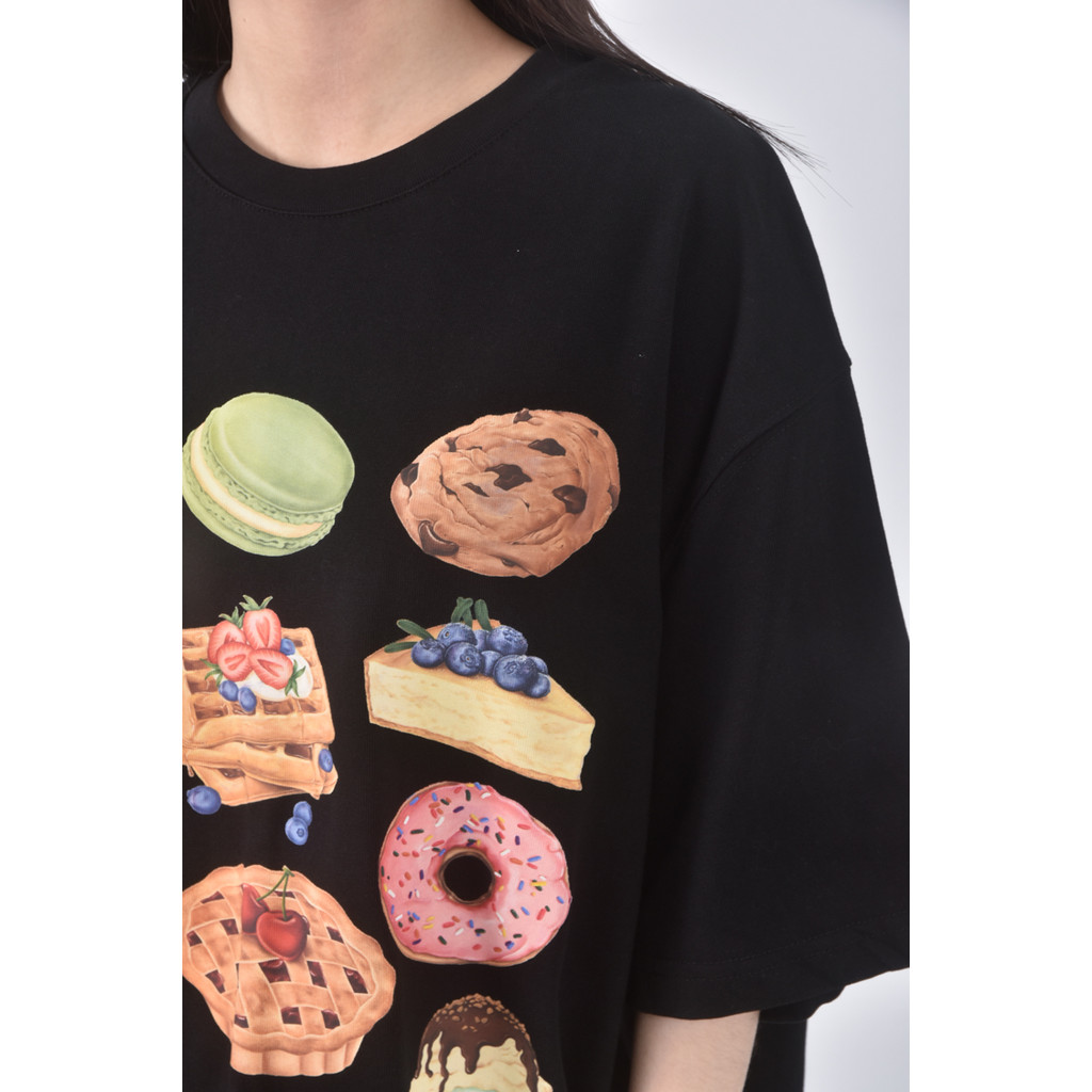 (L) 質感甜點黑色長袖上衣二手衣, , large