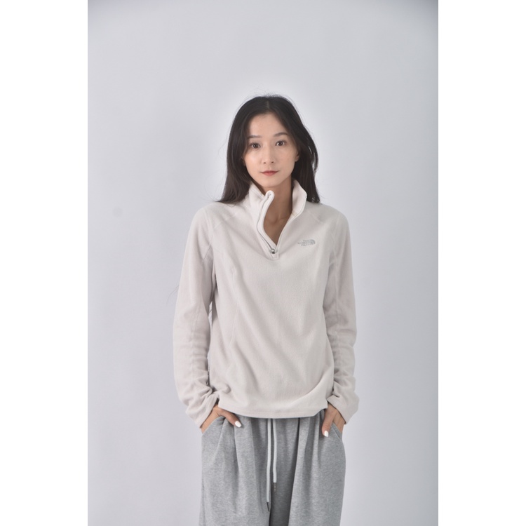 (S) the north face刷毛灰色長袖上衣二手衣, , large