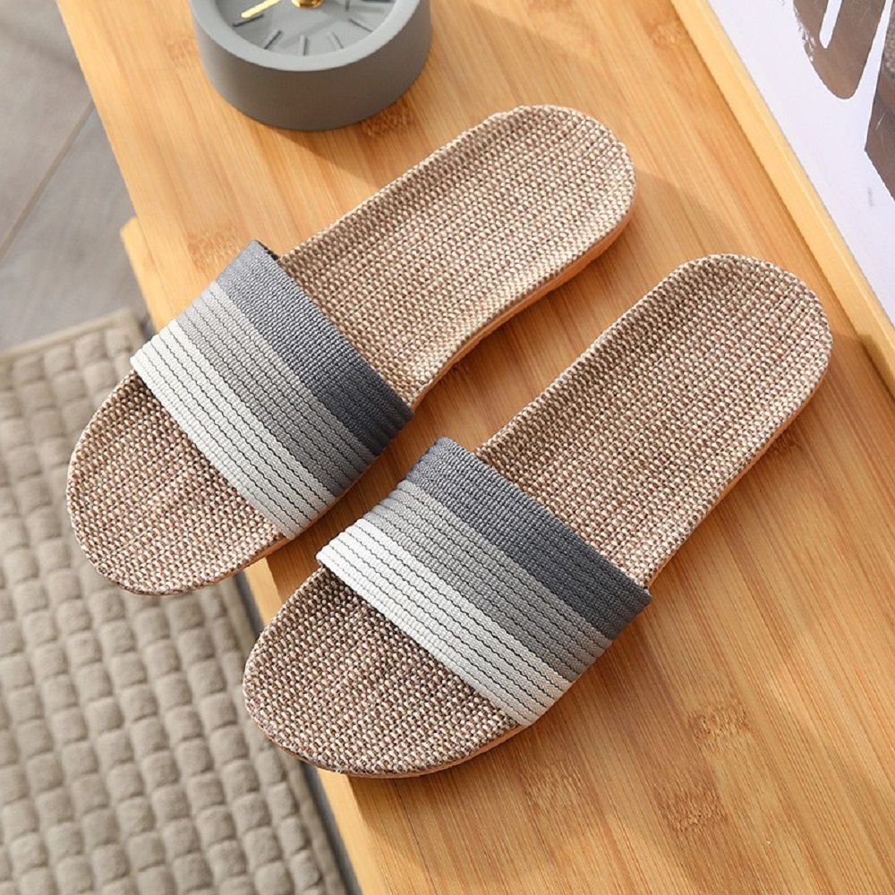 Linen Breathable Indoor Slippers, , large