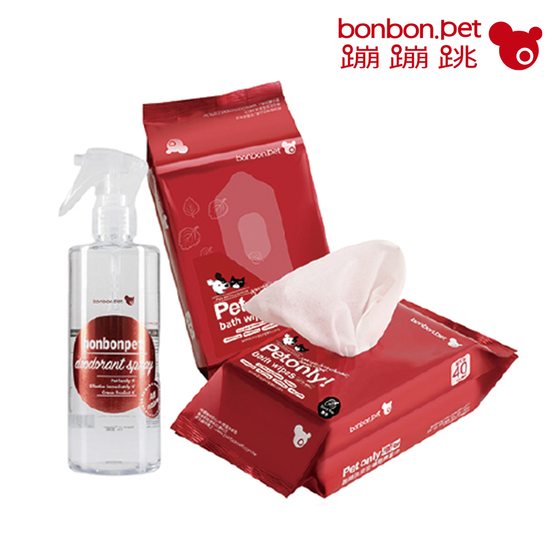 Household Cleaning & Deodorizing Spray 300ml + Fragrance-Free Wet Wipes (40 sheets x 2 packs) Set