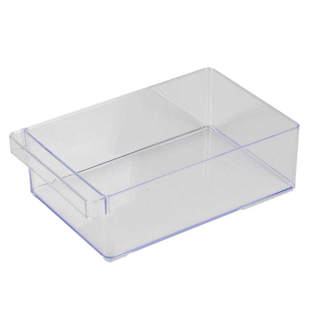 【bestco】Japan-Made Deep Refrigerator Storage Box – Large (Drawer-Style Handle / Supports up to 3kg), , large