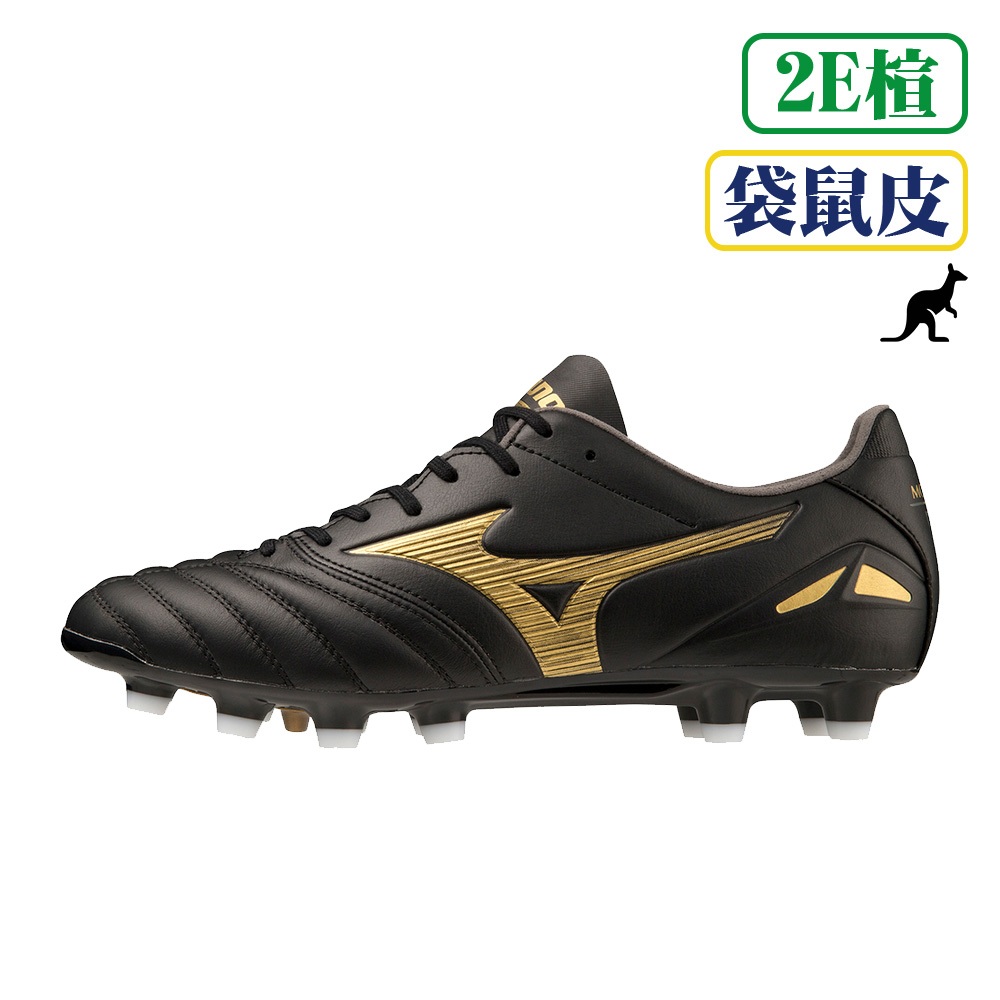 MIZUNO MORELIA NEO IV PRO 成人足球釘鞋 袋鼠皮 草地釘鞋 大釘 黑x金 P1GA233450, , large