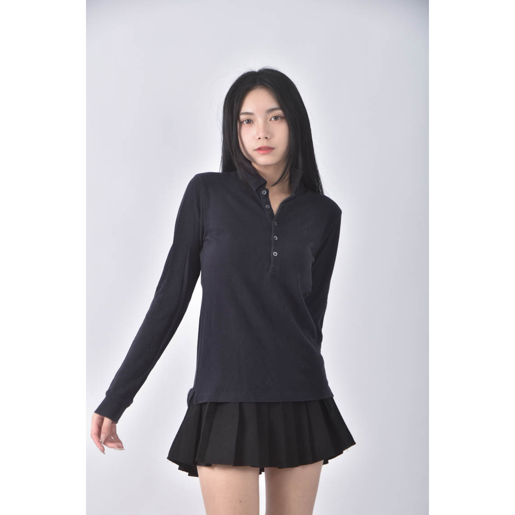 (S) ralph lauren排扣藍色長袖上衣二手衣, , large