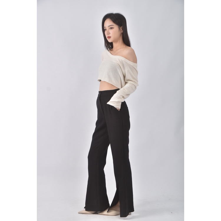 (S) ran 2高腰質感黑色長褲二手衣, , large