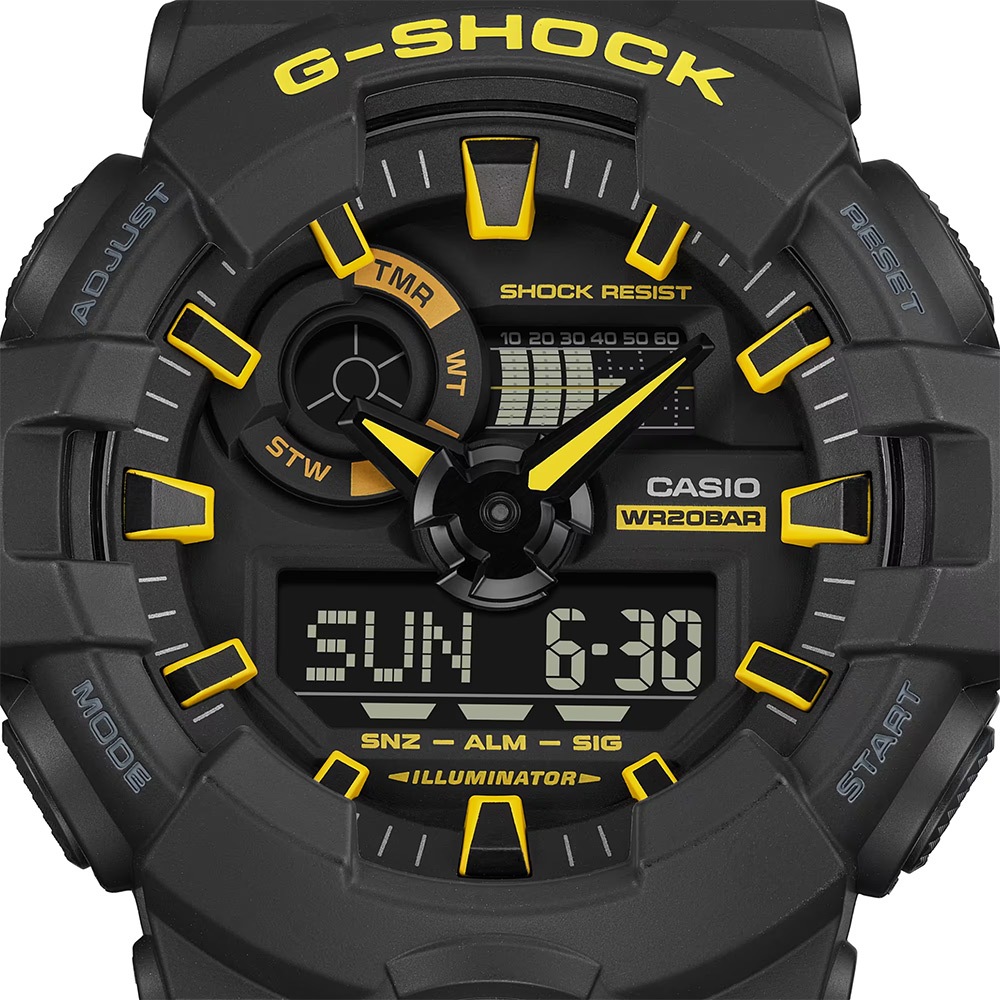 CASIO 卡西歐 G-SHOCK 黑黃配色系列 雙顯手錶 GA-700CY-1A, , large