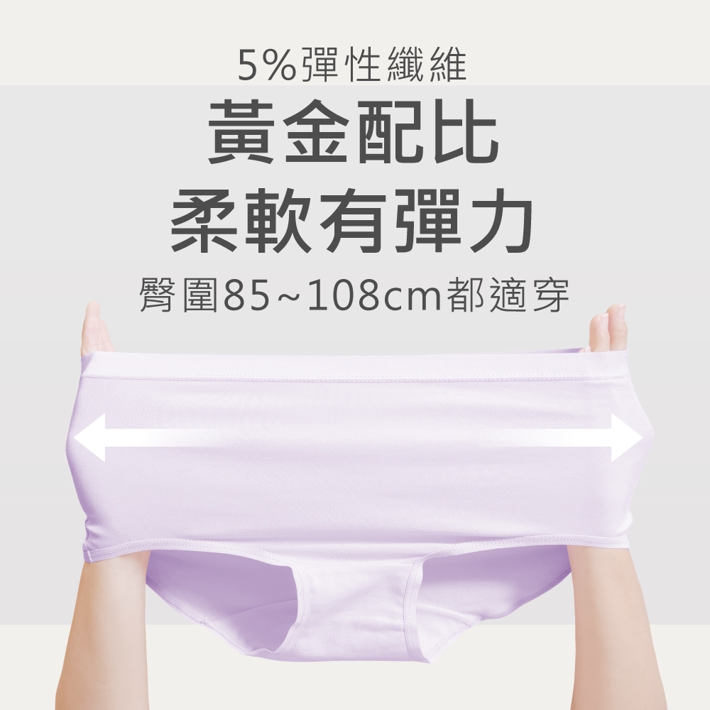 【伊柔 EVEROY】經典舒適純棉高腰提臀內褲 M-2XL/Q加大尺碼內褲 9816-91 紫色, , large