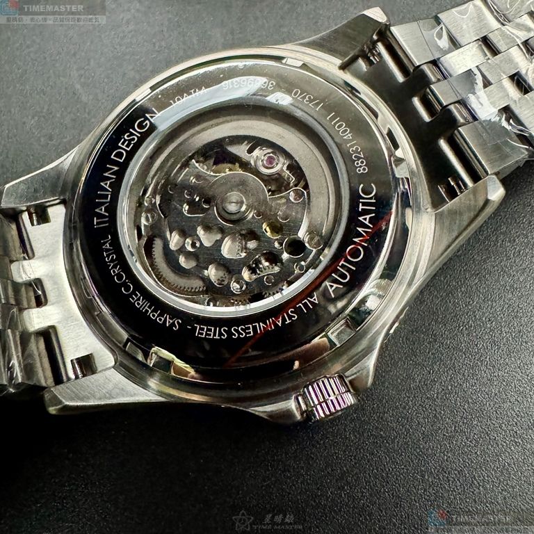 [星晴錶業]MASERATI手錶,44mm,R8823140011銀寶藍色雙面機械鏤空錶面寶藍錶殼銀色精鋼錶帶款, , large