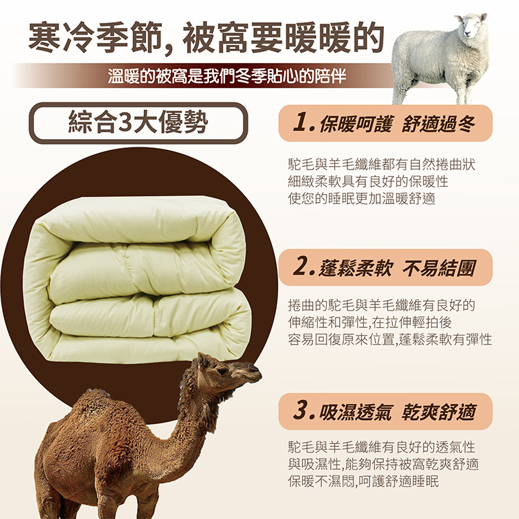 【多利寶寢具】INDIAN_駱駝羊毛絨被/棉被胎, , large