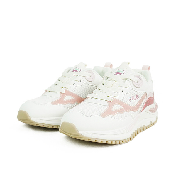 Kixpress-Fila Overlap 女 休閒鞋 低筒 透氣 復古 厚底鞋 老爹鞋 白粉 [5-J347Y-755], , large