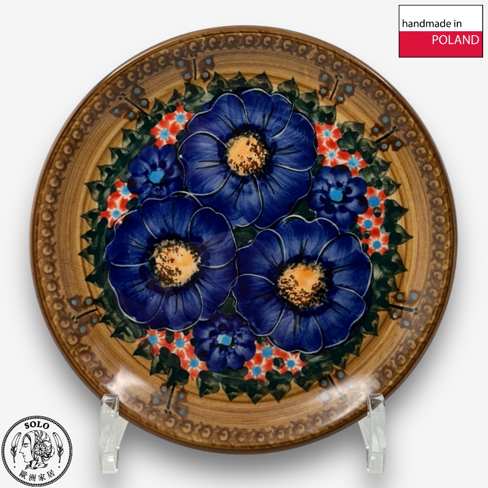 【SOLO Vintage】Cerraf Polish Pottery 17cm Dessert Plate Round Plate Butterfly Whispers at Twilight Series Made in Poland, , large