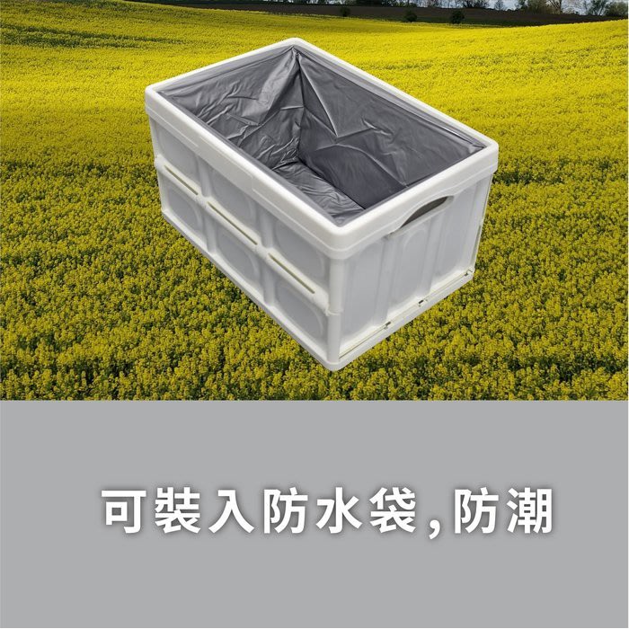 【Treewalker露遊】車載輕便折疊收納箱55L-木蓋  露營置物整理儲物箱 (隨機出貨), , large