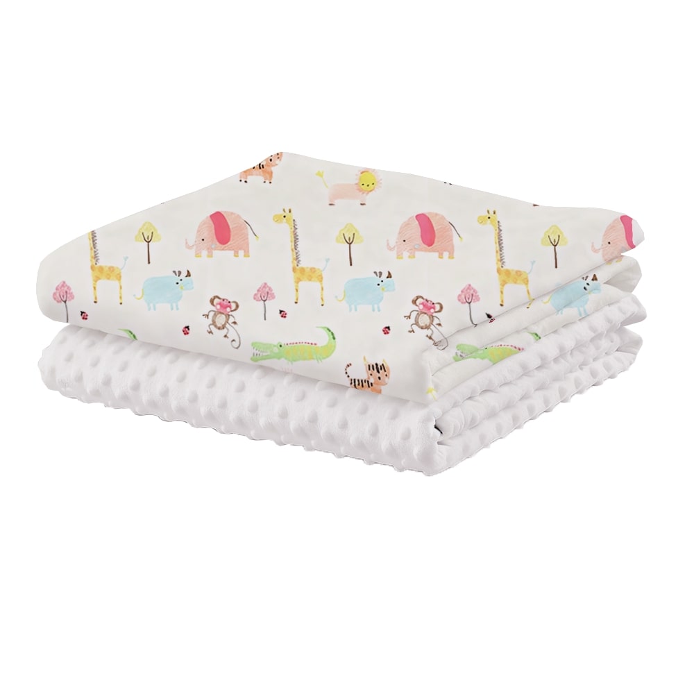 HABABY雙面魔豆毯動物王國款130x100cm, , large