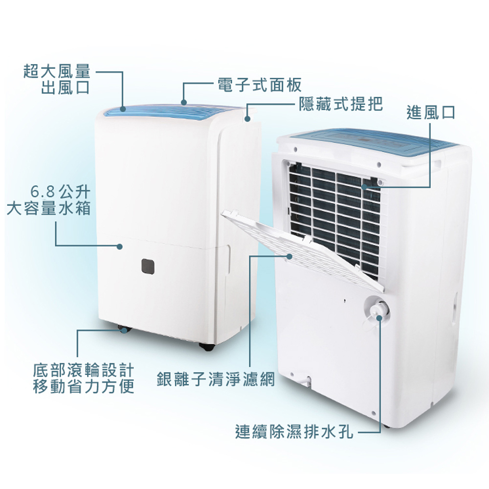 KOLIN 歌林 27L 1級自動濕控銀離子抗菌除濕機 KJ-A2711B, , large