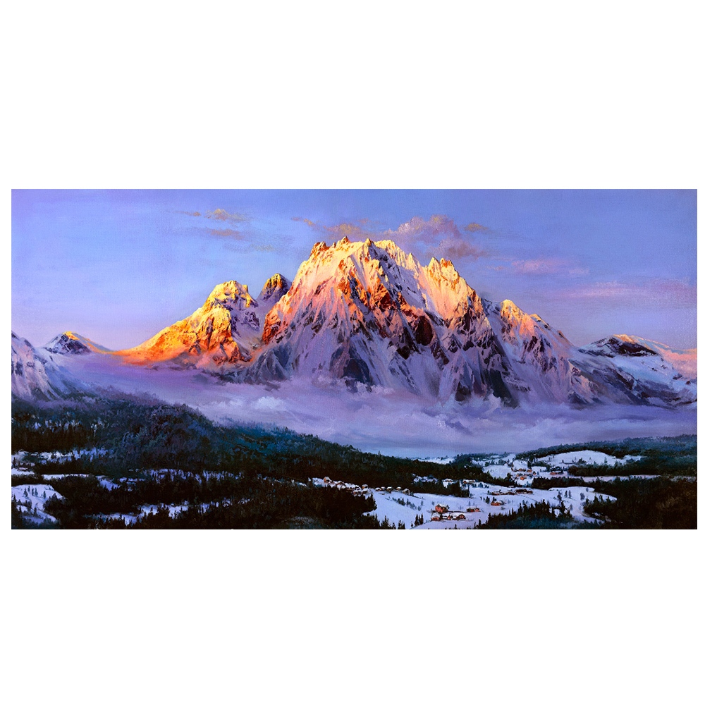 【御畫房】紫氣東來 國家一級畫師手繪油畫60×120cm(VF-138), , large
