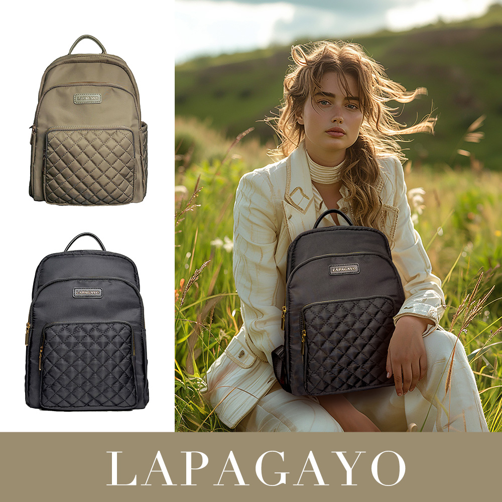 【複製】【lapagayo】歐洲訂製小香格紋精品後背包- PI-06417A-1-49墨綠色, , large