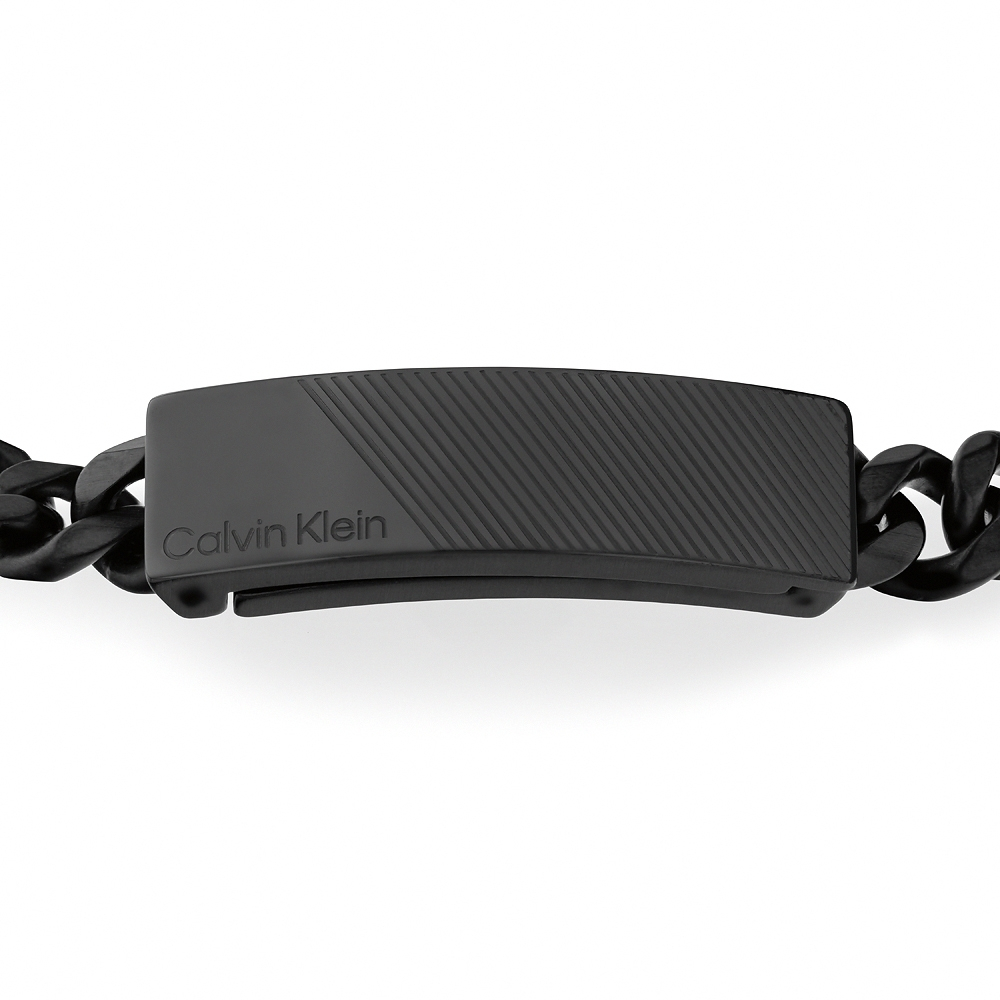 Calvin Klein CK Architectural Lines 簡約手鍊 母親節送禮推薦-黑 35000418, , large