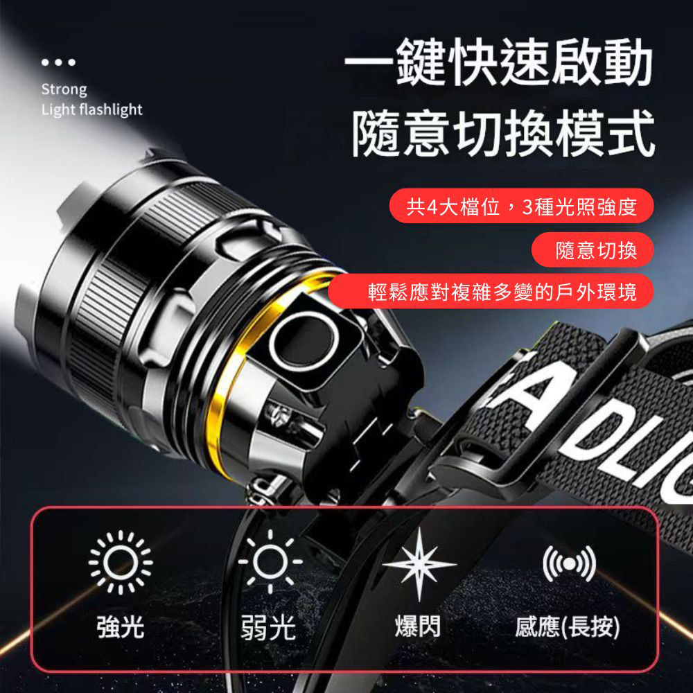 P50 Smart Sensor High-Intensity Headlamp (USB cable + 2 x 18650 batteries), , large