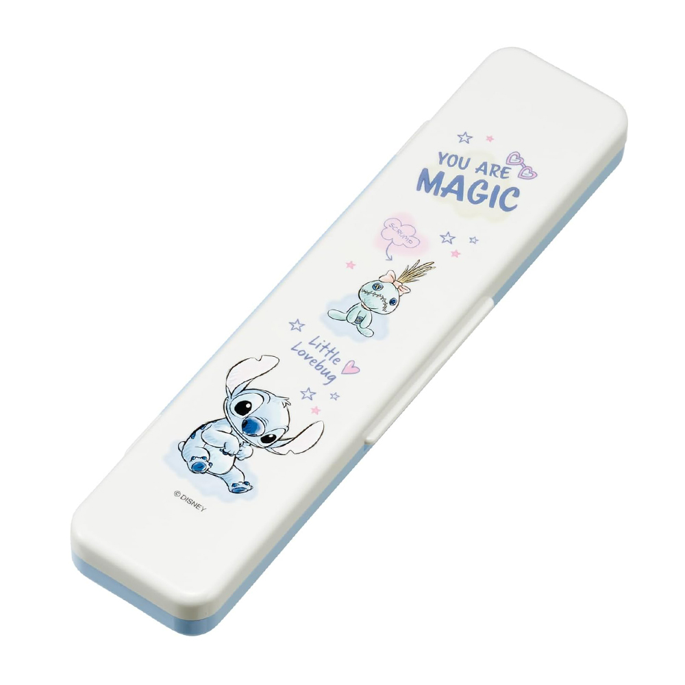 【百科良品】日本製 迪士尼 史迪奇 手繪風 環保筷子+湯匙組 18CM(日本境內版), , large