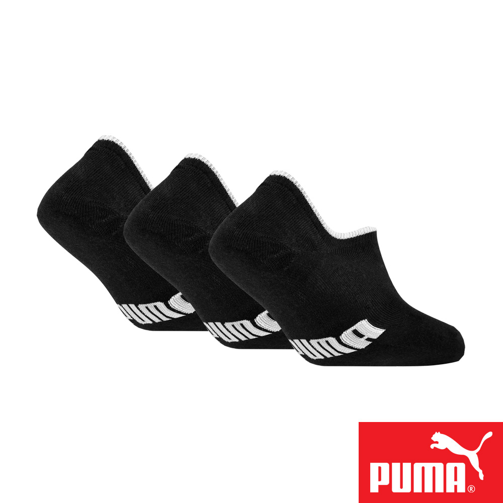 PUMA 男女款隱形船襪3雙裝 彪馬 跳豹 男襪 女襪 隱形襪 棉襪 柔軟 舒適 抗菌 除臭 透氣 耐磨 黑 白/灰/黑, , large